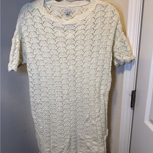 A New Day Ivory Lace Short Sleeve Dress